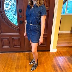 Re:named Apparel Short Sleeve Jean Cutout Dress M
